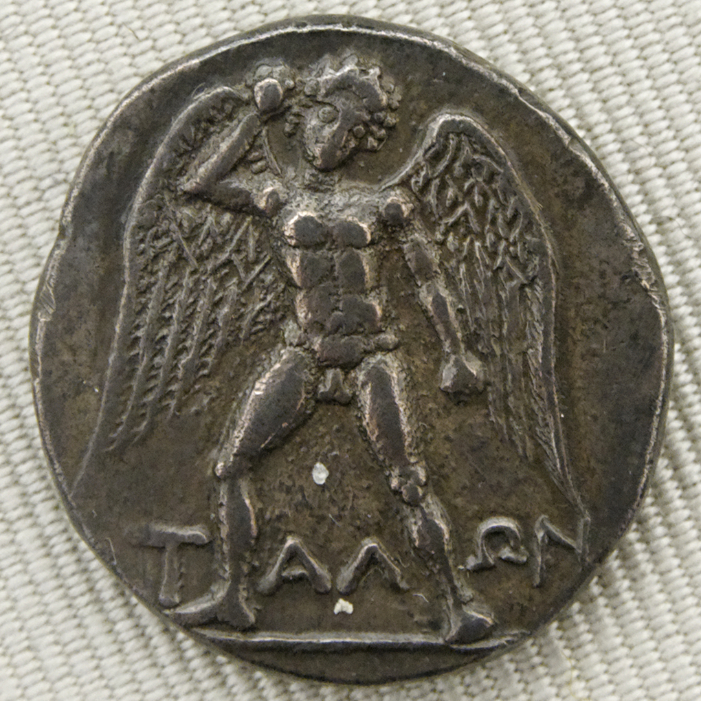 Silver didrachma from Crete depicting Talos